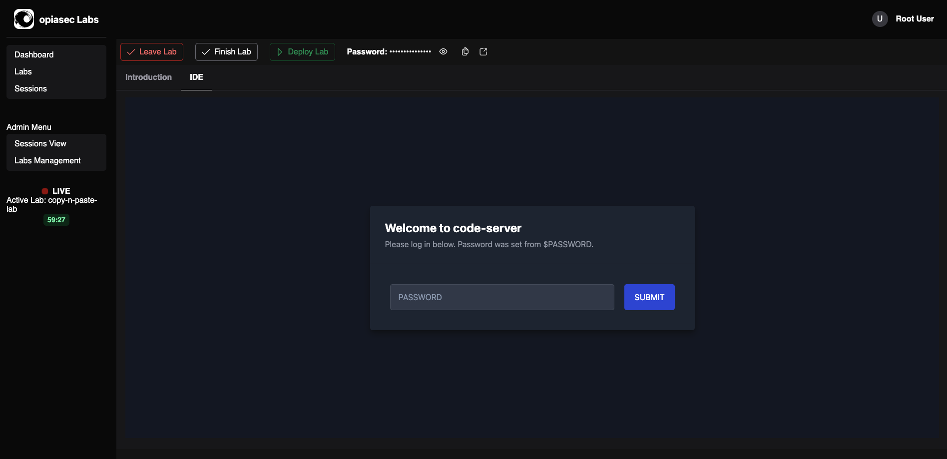 Login to Lab